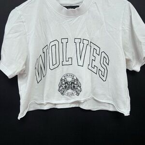 Darc Sport Wolves White Crop Tshirt Size Small